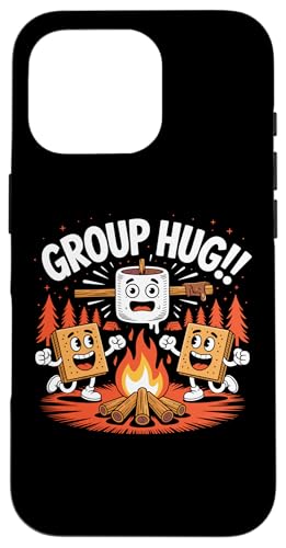 Group Hug Marshmallow Campfire Snack Divertido Camping Carcasa para iPhone 16 Pro
