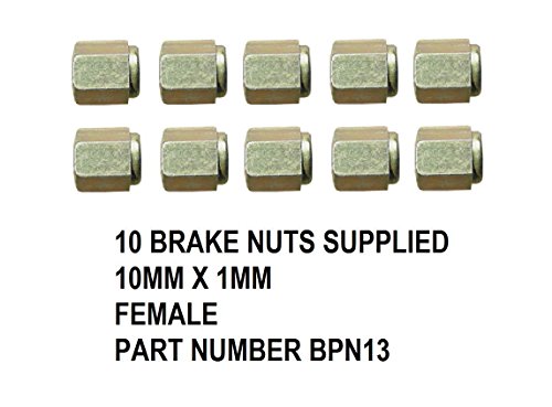 XtemeAuto® BRAKE PIPE NUT FITTINGS metric imperial unf copper pipe brass tubing 3/16 TUBE (Brake Nuts 10mm x 1mm Female)