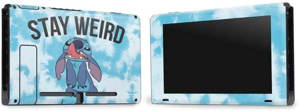 Skinit Decal Gaming Skin Compatible with Nintendo Switch Bundle - Officially Licensed Disney Lilo and Stitch Stay Weird Design