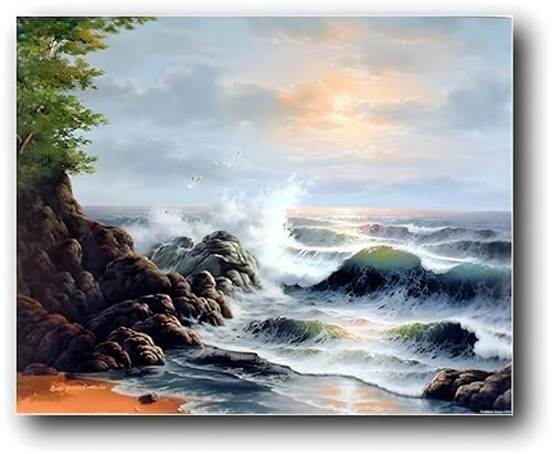 Impact Posters Gallery Nautical Landscape Ocean Crashing Waves Surf on Rock Nature Scenic Picture Wall Decor Art Print Poster (16x20)