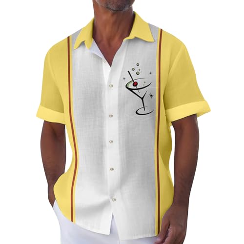 Chemise Ete Homme Manche Courte Jaune L