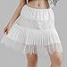 IGMieroNINa Women Lace Slip Skirt Pleated Flowy Mini Lace Skirts Low Rise Lace Mesh Half Slip Skirt Underskirts, Small, White