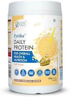 Fytika Daily Protein - 400g (Kulfi, Pack of 1) | Protein Powder for Adults with 37 Essential Vitamins & Minerals, | 50% Protein Per Serve | High Protein Drink for Women & Men