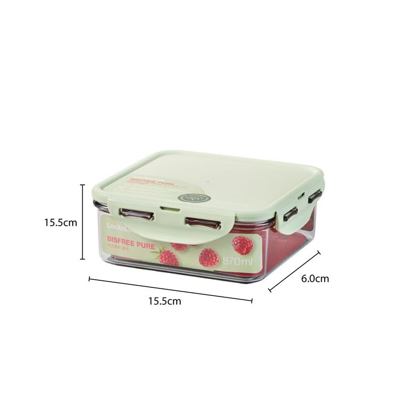 Image of LocknLock 870ml Food Storage Containers (Pack of 2) | Airtight, Leakproof, BPA-Free Plastic Boxes | Stackable Kitchen Containers for Meal Prep, Fridge & Pantry Storage