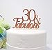 All About Details 30 & Fabulous Cake Topper (Copper),1 PC, Happy 30th Birthday, Party Decor, Glitter Topper