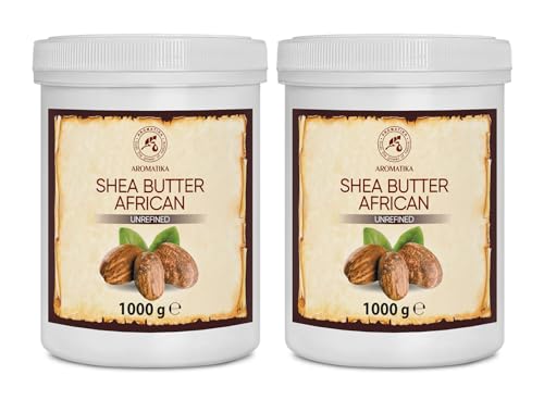 Manteca de Karité Set 2x1000g - Shea Butter Africana - Puro y Natural - Butyrospermum Parkii - Hidratante Corporal - Cuidado Facial - Aceite para Cabello - Piel - Uñas