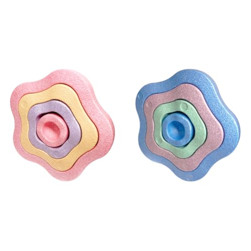 HTU 4Pcs Balance Training Stackable Stepping Stones for Baby Gifts (Pink)