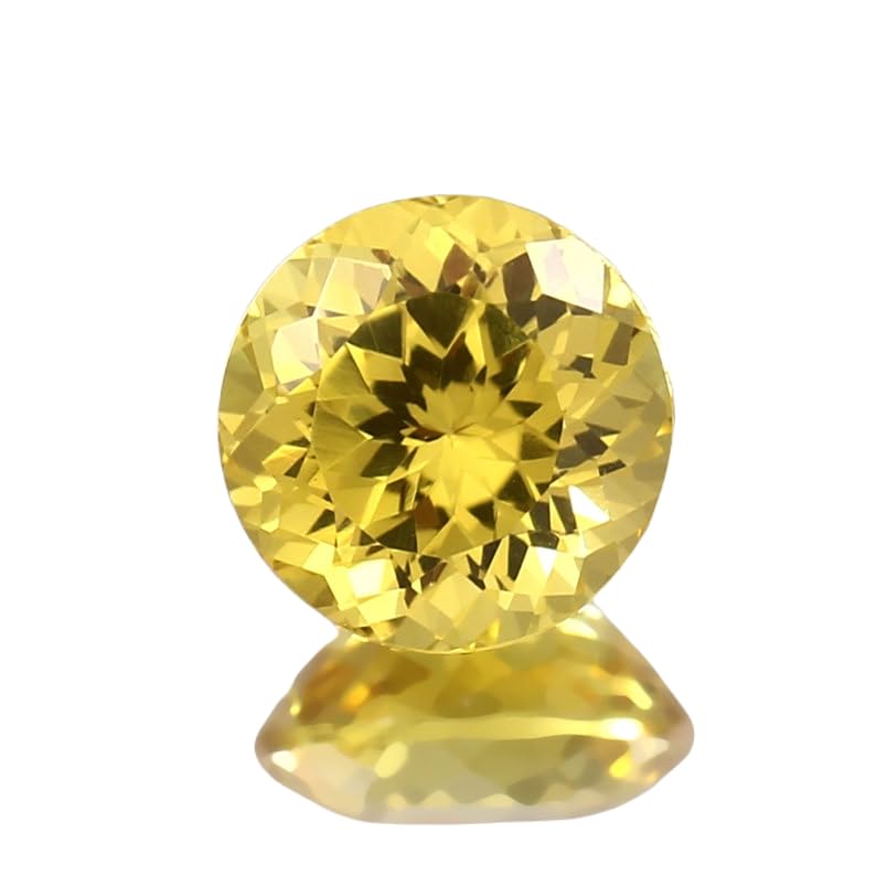 Saphir jaune 9mm rond pour fabriquer vos bijoux personnalisés en atelier DIY