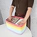 XUANGUO 3-Pack Rainbow Storage Baskets 14.5X9.5X9.3“ – Woven Toy Organizer Bins for Kids, Baby Room, Nursery, and Classroom – Cute Square Rope Baskets for Shelves and Organization Rainbow