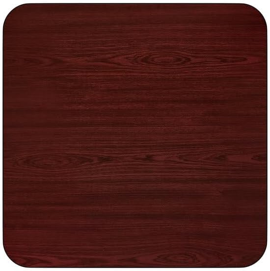 Square Laminated Table Top, Reversible Cherry/Black, 36 x 36 Inch, Particle Board Core, 1 Inch Thick, Indoor