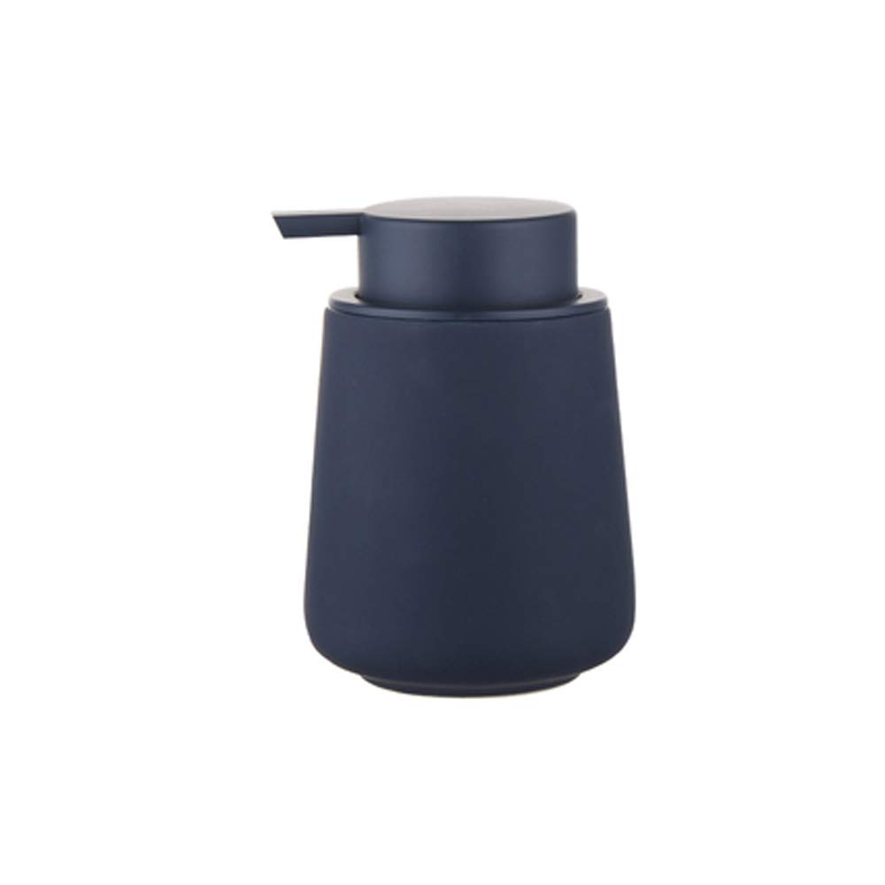 Layboo Nordic Style Ceramic Hand Soap Dispenser, Decorative Liquid Soap & Lotion Dispenser Hand Soap Dispenser, for Kitchen or Bathroom Countertops - 350 ML (Navy Blue)