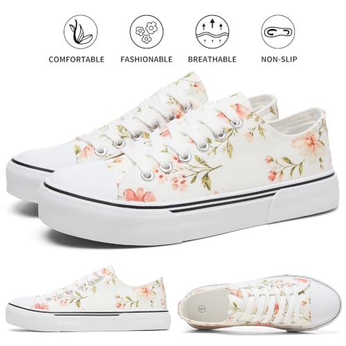 Image of hash bubbie White Sneakers for Women Low Top Canvas Shoes Womens Canvas Sneakers Women's Fashion Sneakers Slip on Casual Tennis Shoes
