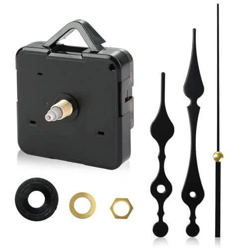 BNXF 1 Pcs Clock Mechanisms Battery Powered Silent Quartz ClockMechanism Movement Kits High Torque ClockMovement Replacement Mechanism ClockMechanisms Silent Quartz Clock or Repair Home Office(Black)