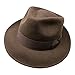 B&S Premium Doyle - Teardrop Fedora Hat - 100% Wool Felt - Crushable for Travel - Water Resistant - Unisex - Dark Brown 60