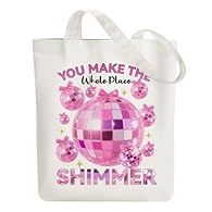 Durable & Reusable : This tote bag is made of sturdy thick canvas, can hold heavy items without damaging the material. Besides canvas bags are washable and reusable to reduce the use of plastic bags Pretty Design: This cotton shopping bag comes in a ...