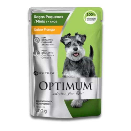 Kit 8 Sachê Optimum Cães Adulto Raças Pequenas Frango 100g