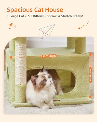 Image of Taoqimiao Cat Tree, 38.5In Cat Tower for Indoor Cats, Suitable for Kittens