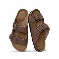 Project Cloud 100% Genuine Leather Flat Sandals Women Comfortable Beach Essentials Womens Sandals Memory Foam Vacation Essentials Comfy Women's Sandals Slides for Women Footwear (VenitaWD,TAN,9)