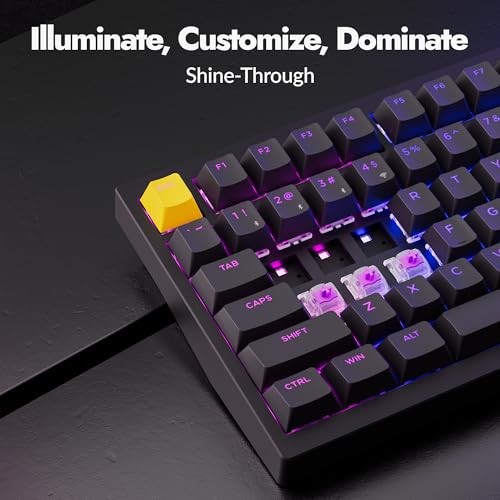 Image of LEMOKEY P1 HE 75% Wireless Custom Mechanical Gaming Keyboard with Gateron Double-Rail Magnetic Switches Knob Version, QMK 2.4 GHz Bluetooth 5.2 RGB Backlight Compatible with Mac Windows Linux-Black
