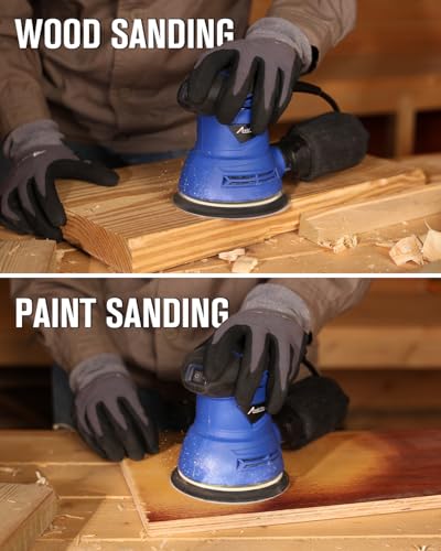 AVID POWER 5 Inch Orbital Sander, 12000 RPM Electric Sander Tool, Random Orbit Sander for Woodworking, 12 Pcs Sandpapers and Dust Collection Bag thumbnail 8
