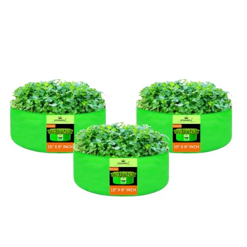 Image of Kingwell Grow Bag 15x6 inch Pack of 3 For Terrace Garden Leafy Vegetable Plant Grow Bags Fruits Growing Containers For terrece Gardening