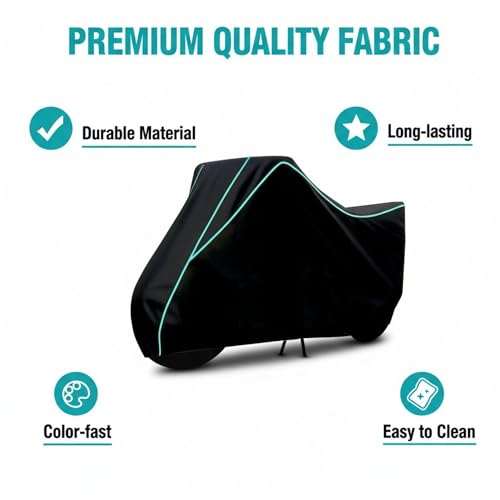 Image of Strong 100% Water Resistance Apache RTR 160 Bike Cover | Motorcycle Body Cover for Rain & Sun | UV Protection, Dustproof, Scratch Resistant, Windproof, Heat Resistant, Vehicle Specific Fit