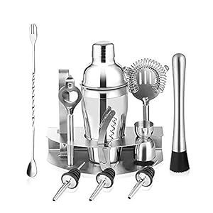 Cocktail Shaker Set Barmender Kit, 12 stuk Cocktail Shaker Set voor gemengde drank, professionele roestvrijstalen bar…