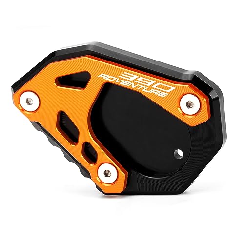 Patin de béquille 390 Adventure en aluminium anodisé haute résistance usiné CNC orange