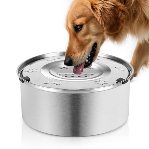 Cuenco de Agua Antigoteo INOX Cuenco Flotante Antiderrames para Perros 3L