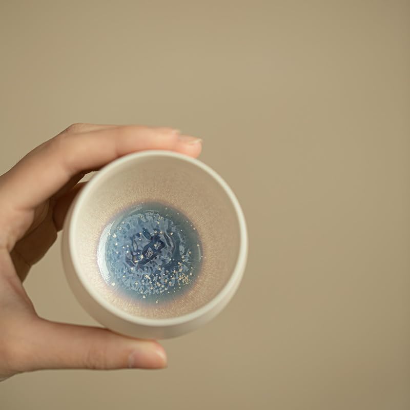Tea Cup Kiln-Changed Crystal Glaze Teacup Ceramic Set Host Ice Crack Home Kung Fu Soaking Container