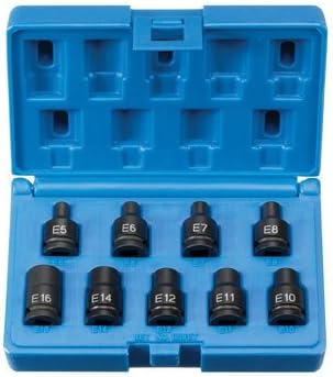 Grey Pneumatic Corp. GY1219ET .38 in. Drive 9 Piece External Star Impact Socket Set