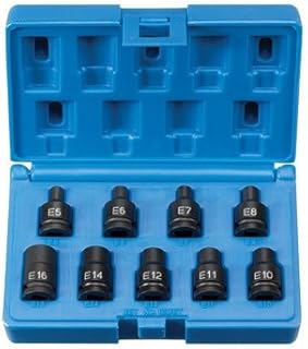 Grey Pneumatic Corp. GY1219ET .38 in. Drive 9 Piece External Star Impact Socket Set