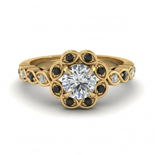 Bague halo de fleurs pavée de diamants et pierre précieuse, l'éclat d'un bijou d'exception