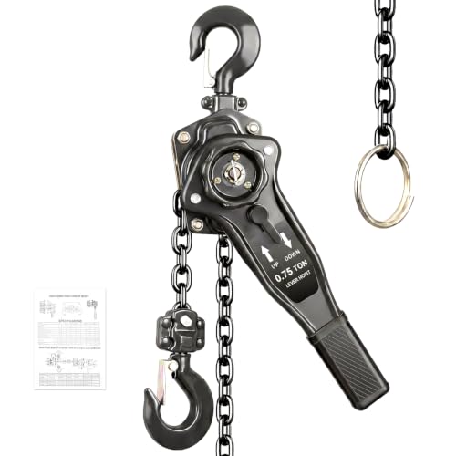 Lever Chain Hoist 2205LBS 10FT,1T Manual Ratchet Chain Puller Hoist for Building Garages Warehouse Automotive Machinery (2205LBS-10FT)