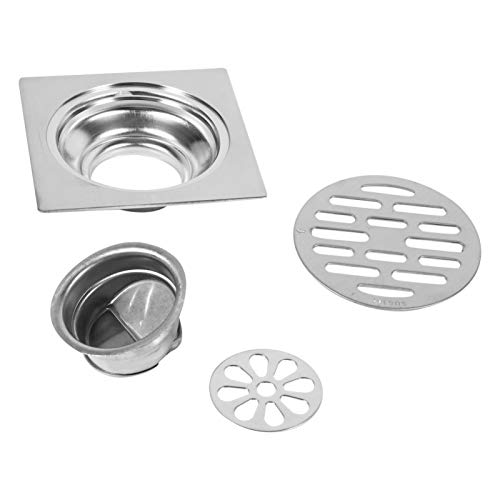 Candeon Floor Drain - Thick Stainless Steel Square Anti‑Odor Bathroom Floor Drain Cover Waste Gate Shower Drainer(2) - Image 2