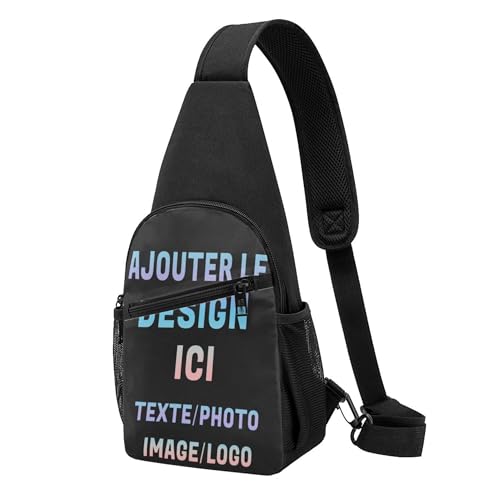 Sacoche homme bandoulière personnalisable avec photo texte logo pour le sport et voyage