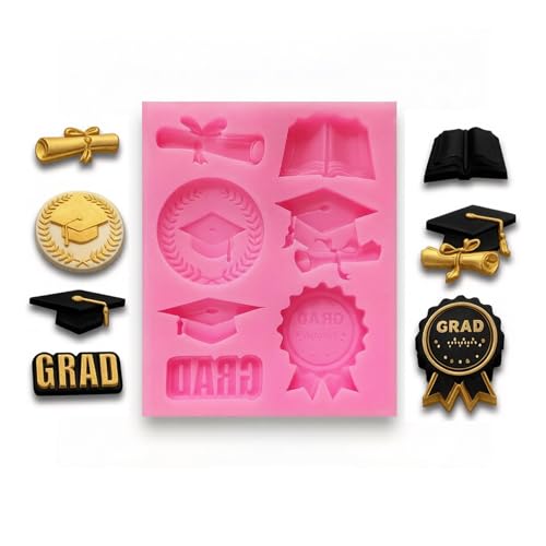 2026 Graduation Silicone Mold for Cake Pops Chocolate Diplomas Candy Favors Diy Cap Diploma Silicone Mold Fondant 1Pack