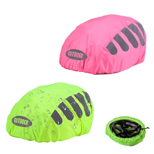 XINTANGXIA 2 Stück Fahrradhelm Regenschutz Abdeckung Wasserdichter Helmüberzug Atmungsaktiver Helm Cover für Herren Damen Kinder