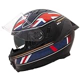 Zorax Hunter Union Jack XXL (63-64cm) Double Visor Full Face Motorcycle Motorbike Helmet ECE 2206 Aproved