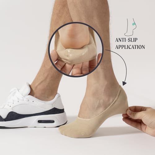 CALZITALY 6 Pairs Liner Cotton Socks Non Slip, Men's Casual No Show Invisible Socks, Italian Hosiery3