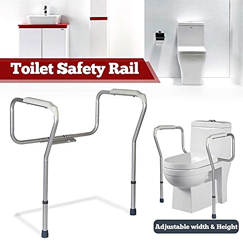Httdd Toilet Frames For The Elderly, Bathroom Accessories Toilet Safety Rails Adjustable Toilet Frame Rack Anti-Slip Shower Grab Bar Handrail For For Elders Pregnant #TOP2