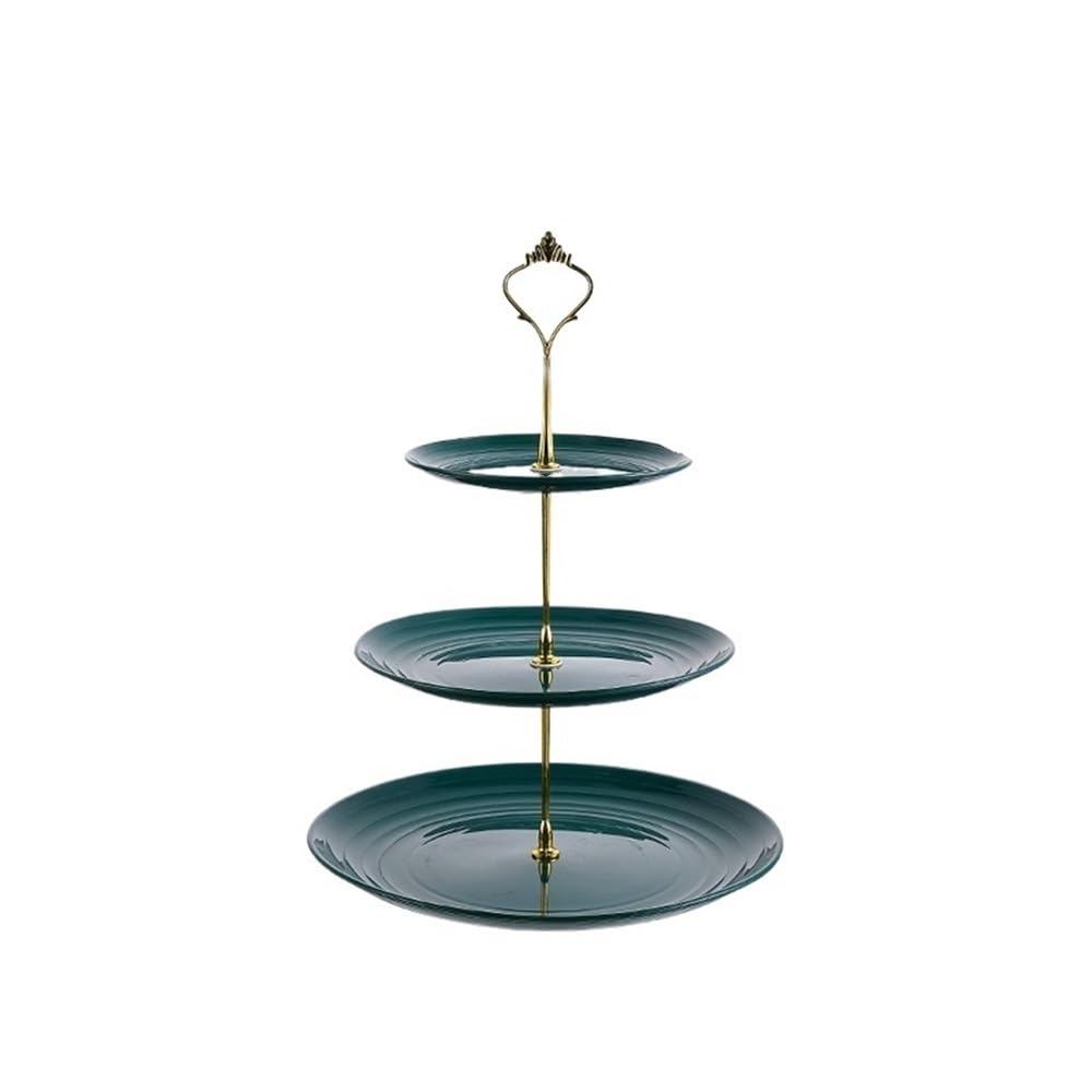 guiling-1986 Cake stands 3 Tiers Cupcake Stand Desserts Holder Nuts Candy Cake Display Decorative Party Serving Tray Dessert stands(Green)