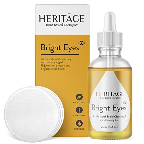 Bright Eyes - Eye Makeup Remover - Oil-Based Eyelid Skin Conditioner - Nourishes with Jojoba, Tamanu, Tea Tree & Neem Oils - Pack of 1 - Includes 10 Free 100% Cotton Pads Bright Eyes - Eye Makeup Remover - Oil-Based Eyelid Skin Conditioner - Nourishes with Jojoba, Tamanu, Tea Tree & Neem Oils - Pack of 1 - Includes 10 Free 100% Cotton Pads