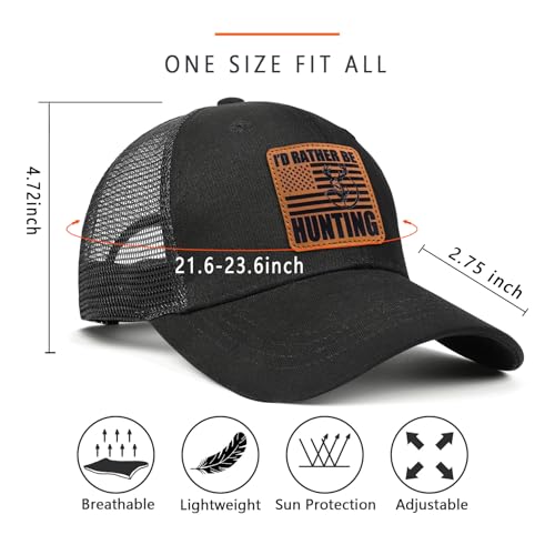 Image of Mens Hat Snapback Trucker Hats Outdoor Gifts for Men Dad Husband Father's Day Leather Pattern Baseball Cap