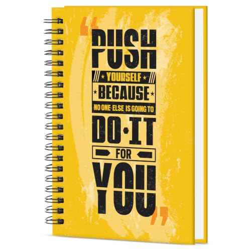 Image of Push Yourself Quotes Printed Cover A5 Size Wiro Hard Bound Notebook Diary For Girls Women & Men | 200 Ruled Pages | 80 GSM Paper | Undated Journal Diary
