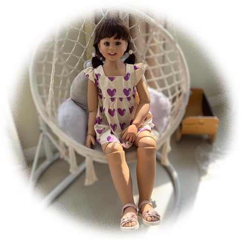 47 pollici 120 cm Bambole Reborn Femmina Reborn Dolls completamente Silicone vinilico 5-6 anni Modello per bambini Bambole capolavoro (Occhi azzurri)