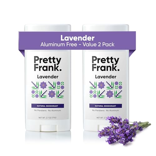 Pretty Frank Natural Aluminum-Free Deodorant Stick, Lavender (2-Pack)