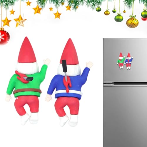 Imanes de Navidad para puerta de garaje | 2 piezas magnéticas GNOME decoración navideña, decoración para el hogar, invierno, Acción de Gracias, cumpleaños, viajes, oficina, carnaval