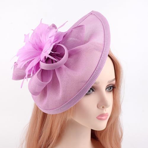 Image of DRESHOW Women Fascinator Hats Tea Party Hat Vintage Pillbox Hat Headband for Cocktail