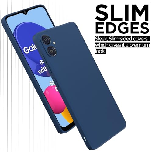 Image of Outlouders Back Cover for Samsung Galaxy M04 / F04 / A04e | Camera Protection | Durable Soft Matte Silicone Bumper Case (Blue)